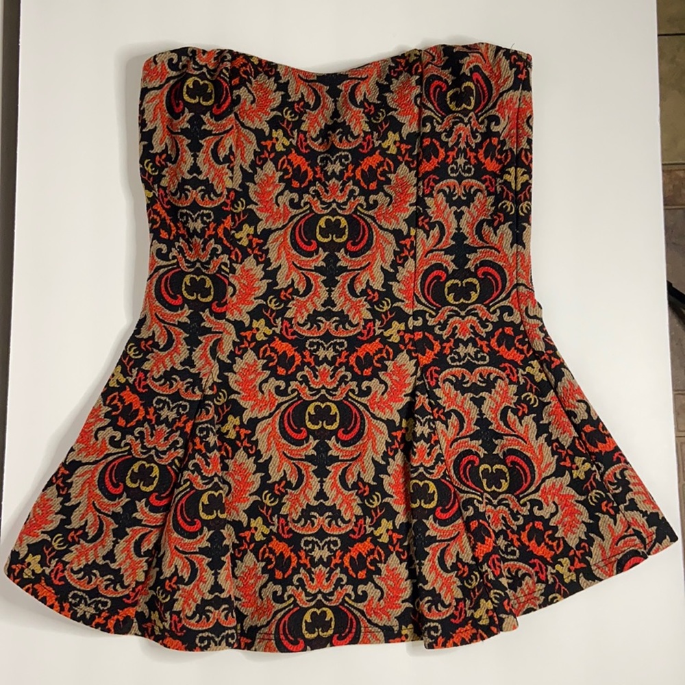 CELINE | Strapless Ruffled Tube Top Blouse